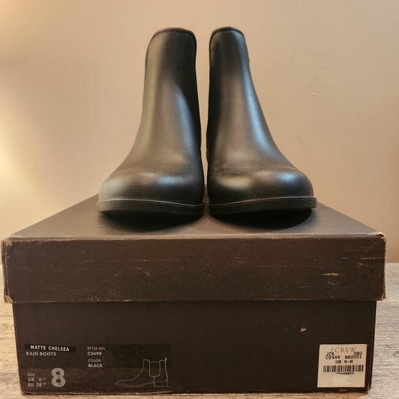 J.Crew Mercantile Chelsea Rain Boots Black Women's Size 8 NIB - Picture 2 of 7